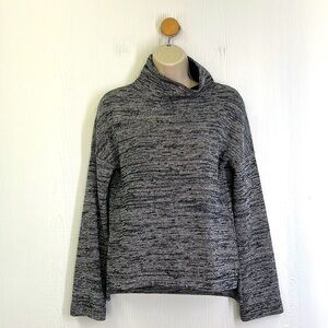 Madewell - Navy & White Tweed Mock-neck Long Sleeve Textured Top Size XS